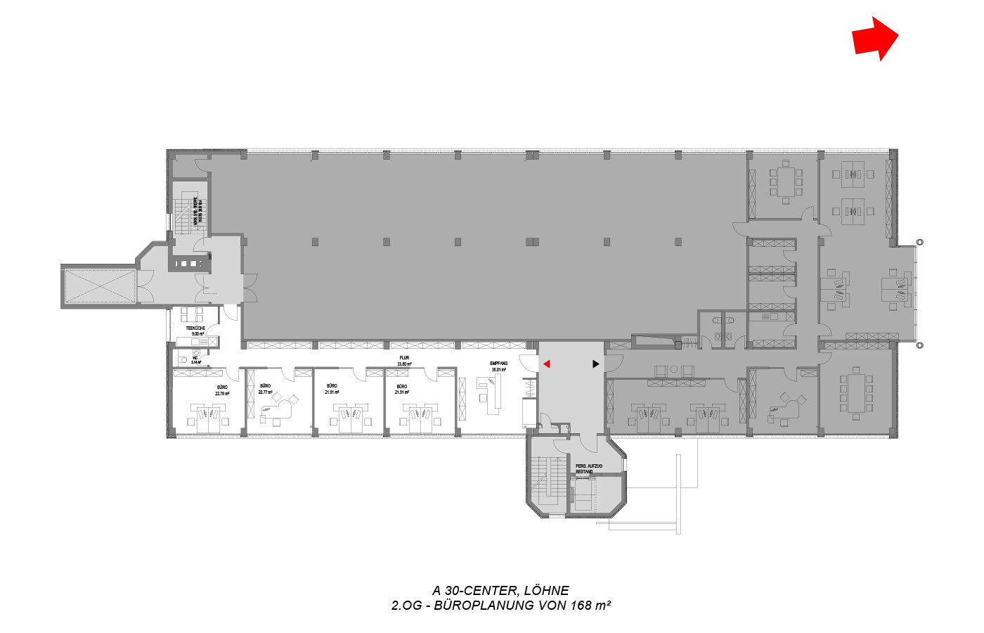 Bürofläche von 168 m² im 2. OG Bürofläche von 168 m² im 2. OG